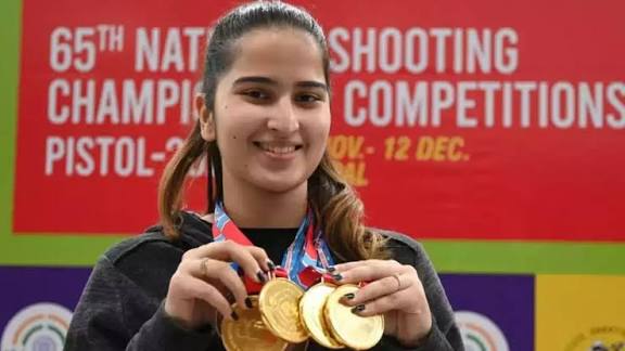 Shooter Rhythm Sangwan Wins 16th Olympic Quota for India.