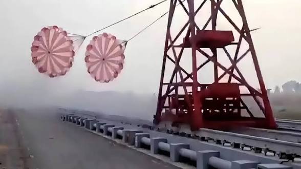 <span style="background-color:#fff9c4;font-weight:bold;">ISRO</span> Successfully Completes Final Parachute Tests for <span style="background-color:#e2f0fb;font-weight:bold;">Gaganyaan</span>.