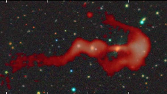 Indian Researchers Discover Rare Bow and Arrow-shaped Radio Galaxy <span style="background-color:#fff9c4;font-weight:bold;">RAD-BAARG</span>.