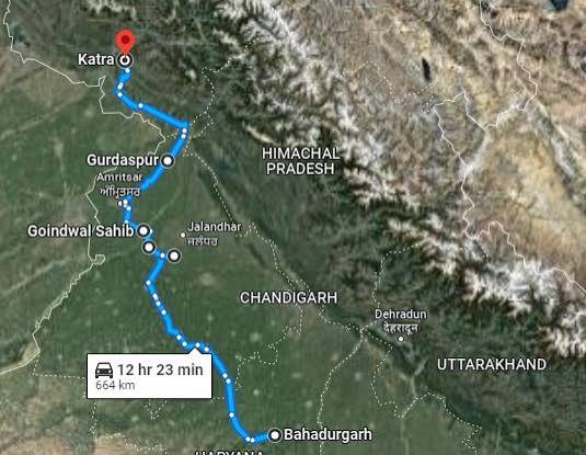<b>Delhi–Amritsar–Katra Expressway</b> to reduce travel time between Delhi and Katra.