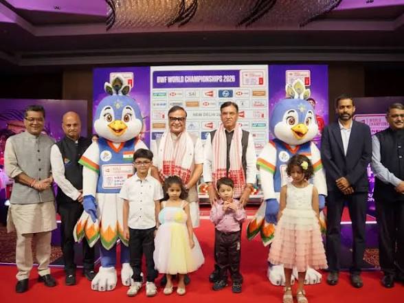 Union Minister <b>Mansukh Mandaviya</b> unveils <b>“Peacko”</b> as mascot for BWF World Championships 2026.