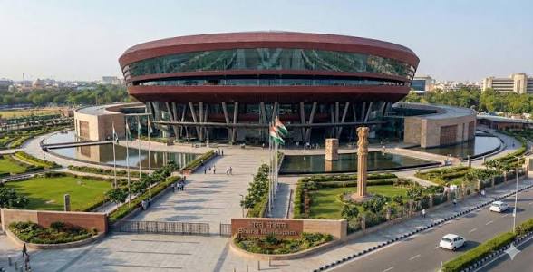 <b>Bharat Tex 2026</b> held at <b>Bharat Mandapam</b> in New Delhi.