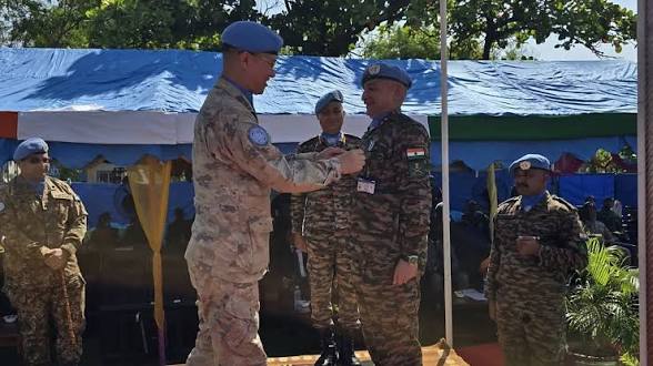 <b>210 Indian peacekeepers awarded UN Medal in South Sudan.</b>