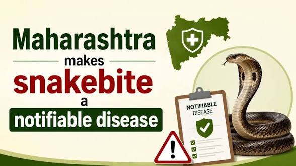 <b>Maharashtra declares snakebite a notifiable disease.</b>