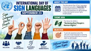 <b>International Day of Sign Languages observed on September 23.</b>