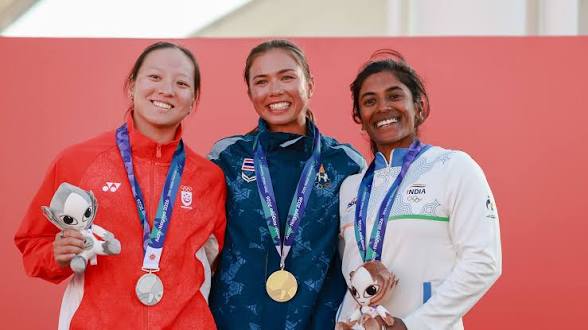 <b>Sailor Nethra Kumanan wins maiden Asian Games medal.</b>